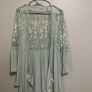 Elegant Lace Overlay Cardigan